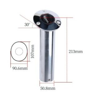 Stainless Steel Fishing Rod holder H/D gunnel 30 deg with cap