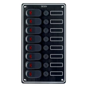 8-Gang Waterproof Switch Panel – 12V DC, IP65