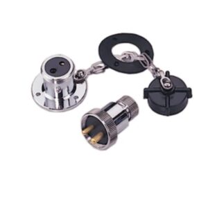 Chrome-Plated Brass Marine Deck Connector – 2-Pin, 3 Amp